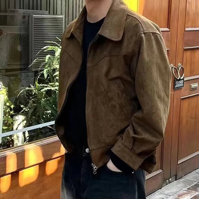 Jaqueta Bomber Suede Retrô