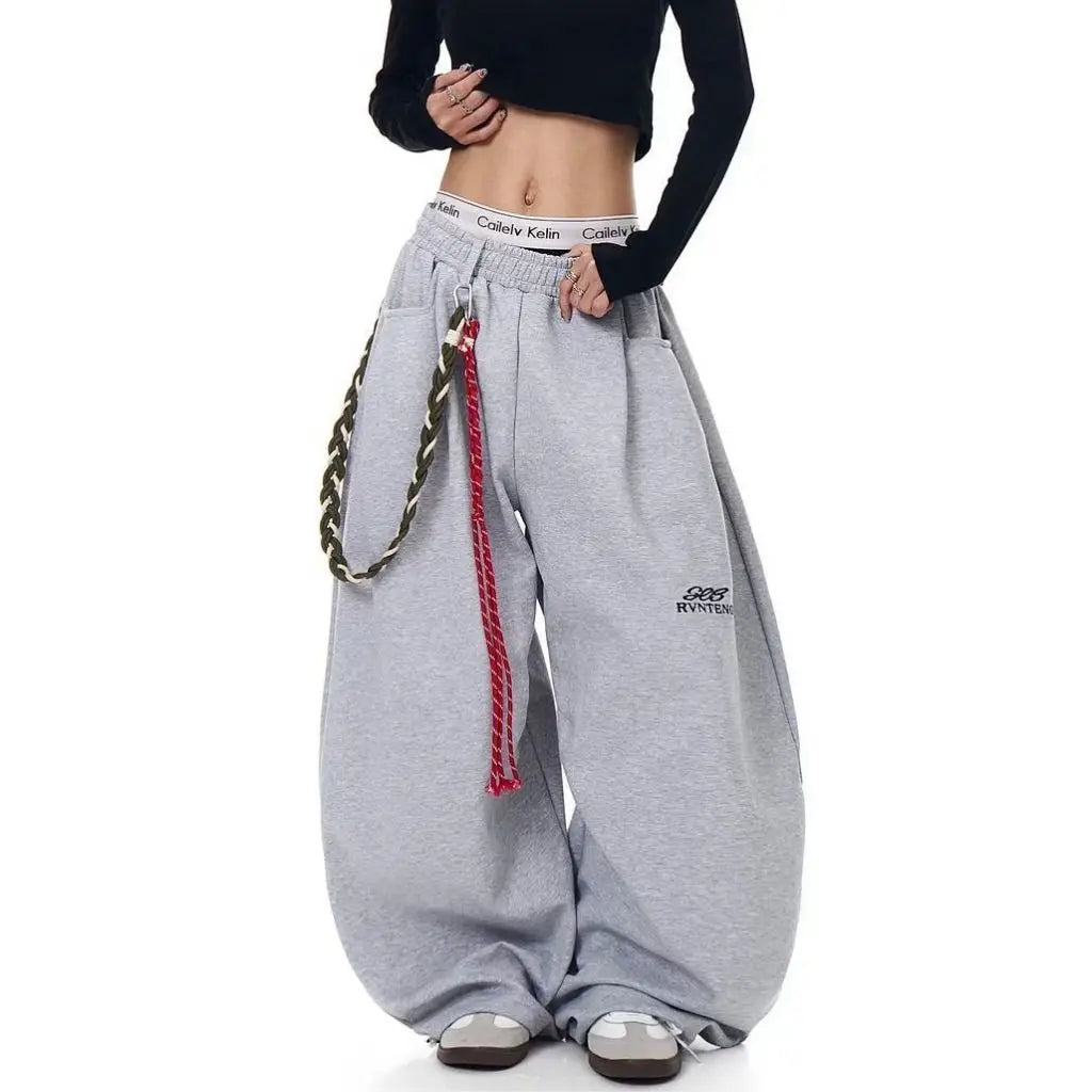 Calça Moletom Sweatpants Baggy Y2K Hip Hop