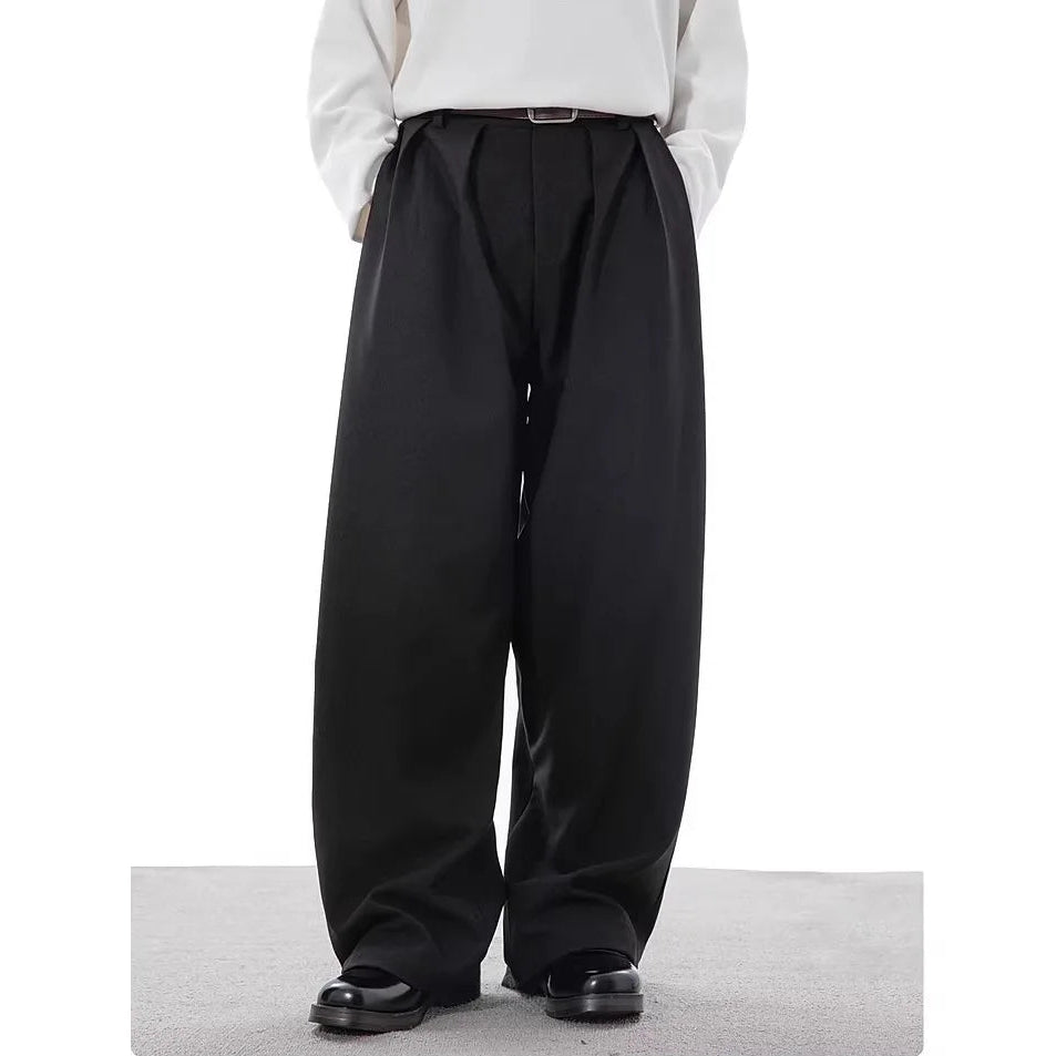 Calça Alfaiataria Plissada Wide Leg Vintage Double Pleat