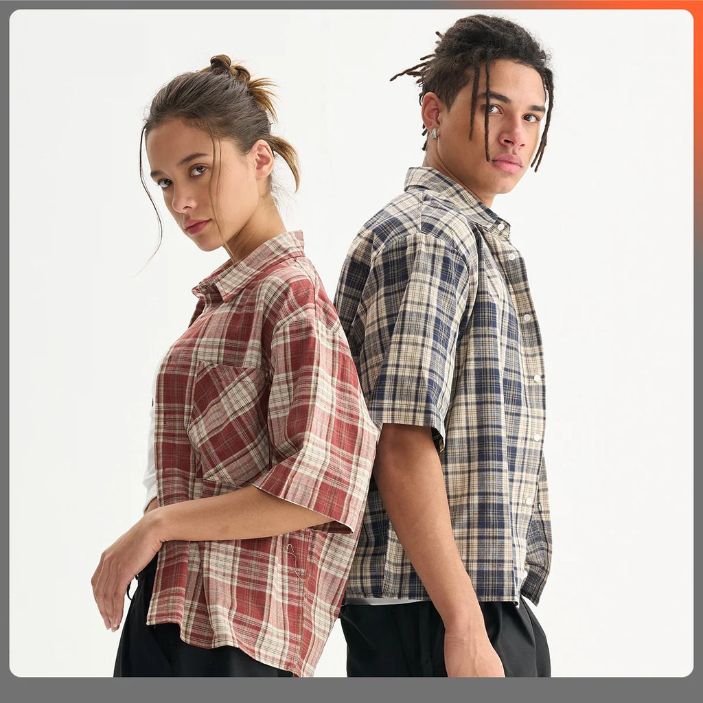 Camisa Xadrez Cropped 100% Algodão