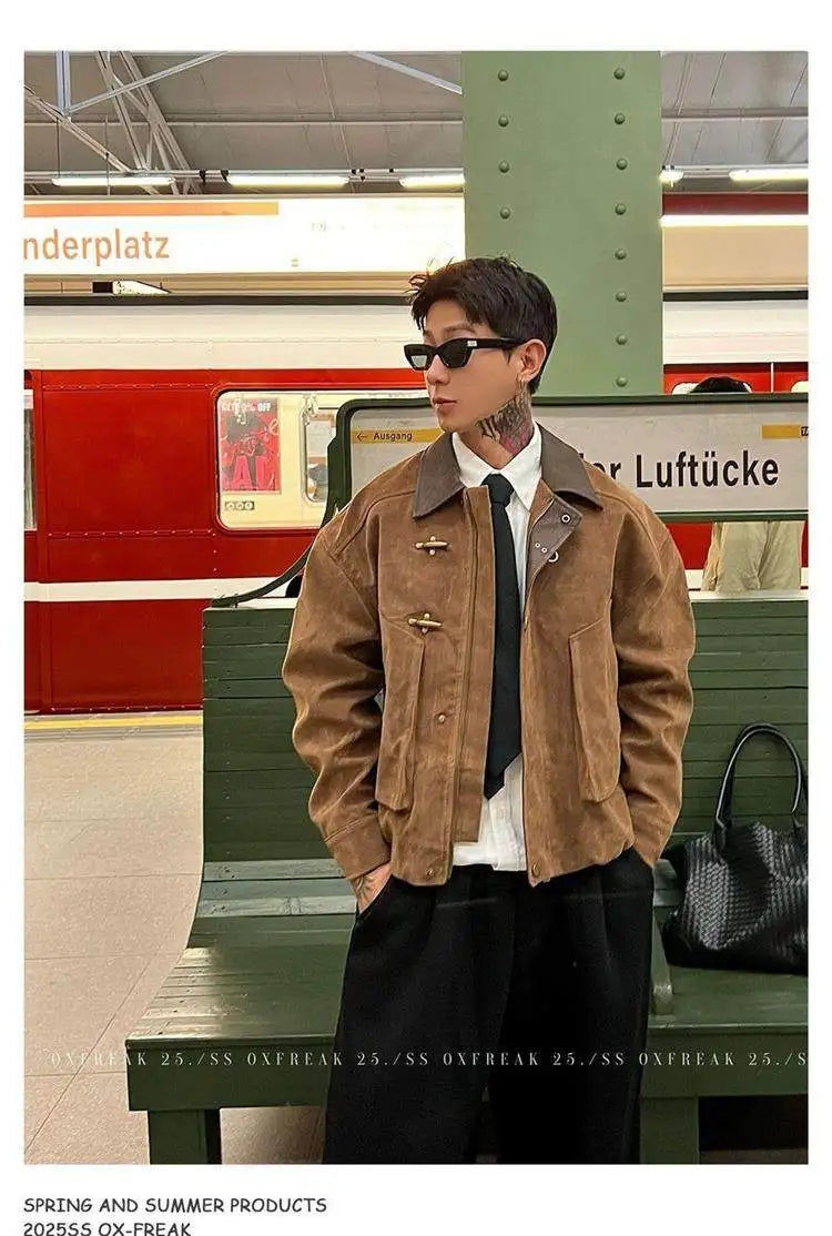 Jaqueta Suede Estilo American Barn Casual
