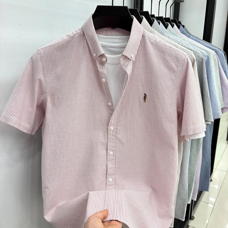 Camisa Listrada Bordada Premium