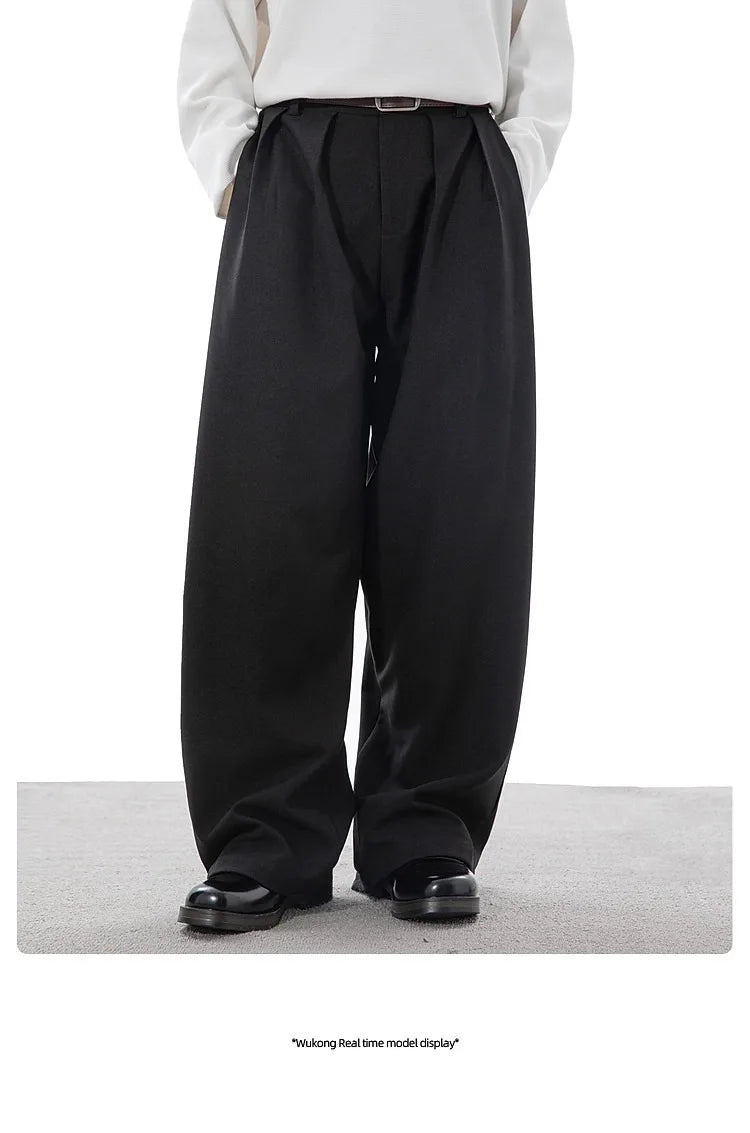 Calça Alfaiataria Plissada Wide Leg Vintage Double Pleat