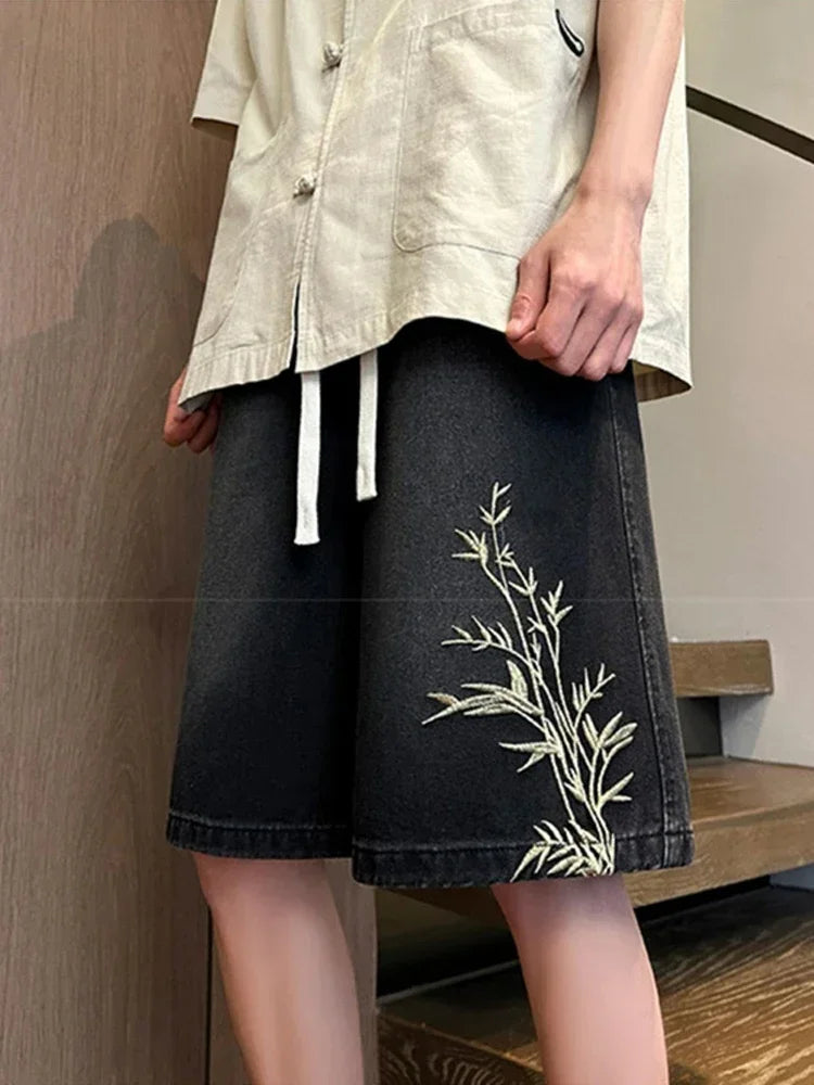 Shorts Jorts Baggy Bordado Y2K