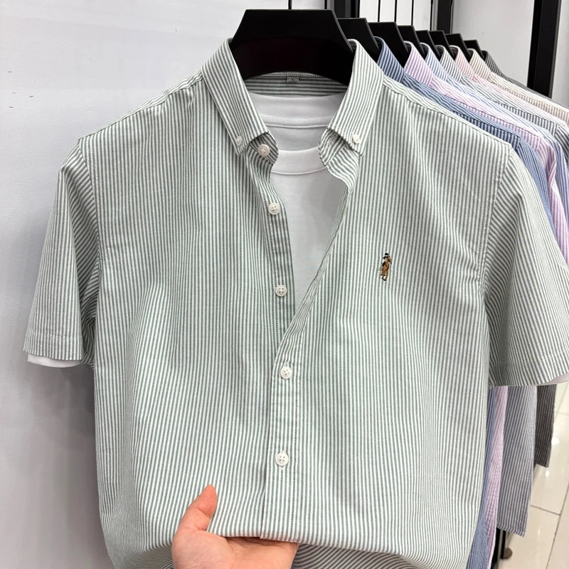 Camisa Listrada Bordada Premium