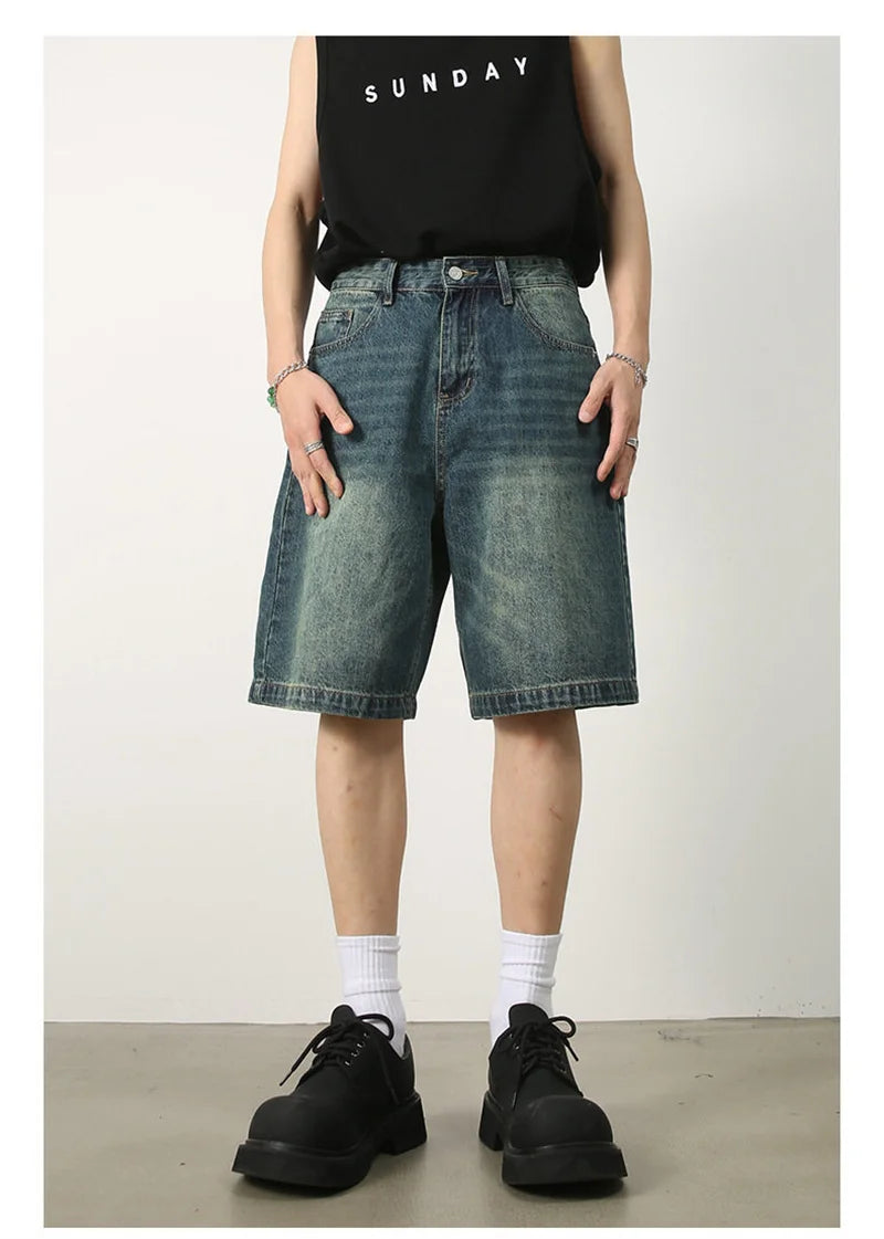 Shorts Jorts Washed Distressed Desgastado Y2K