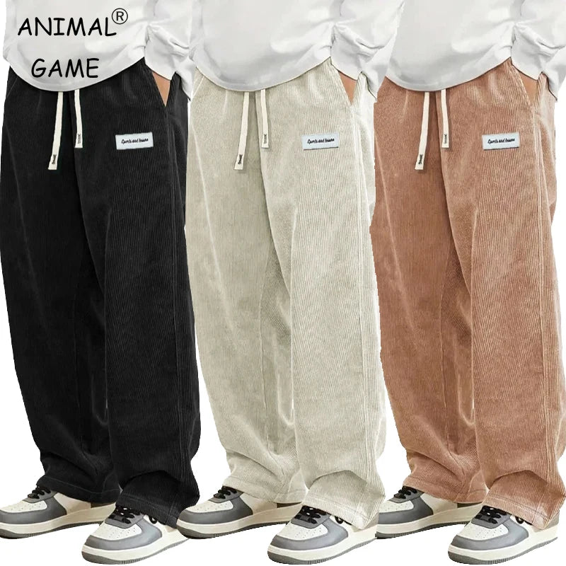 Calça Veludo Corduroy Baggy Streetwear