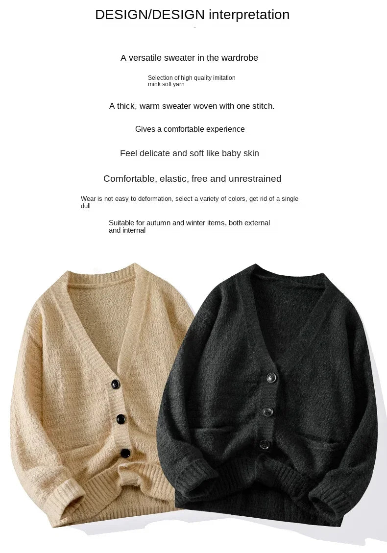 Cardigan Knit Button Streetwear