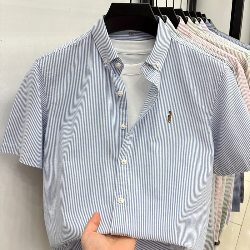 Camisa Listrada Bordada Premium