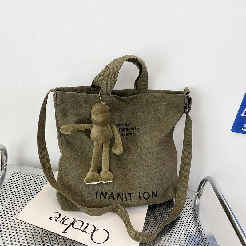 Bolsa Transversal em Lona Estilo Utilitário