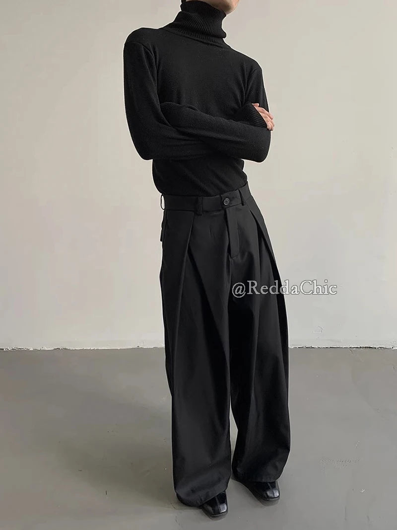 Calça Wide Leg Pleated Cleanfit